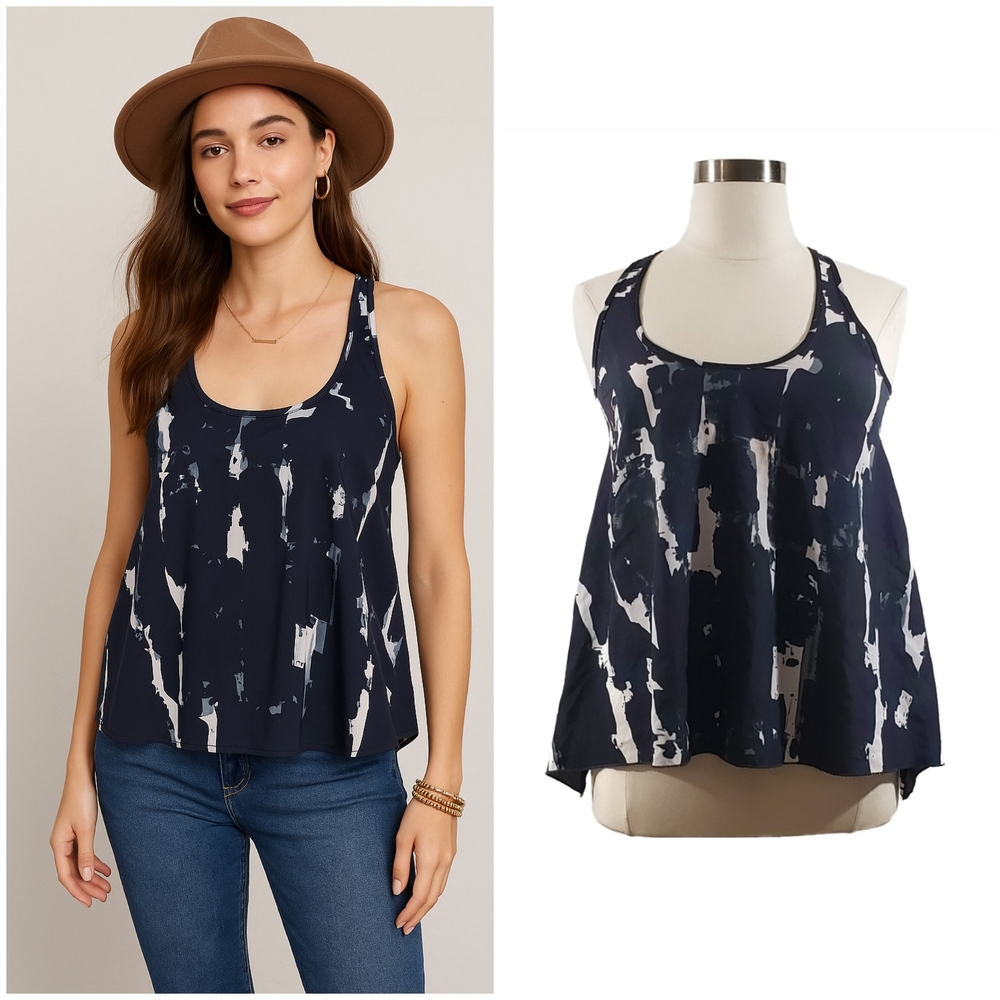 Eight Sixty Women’s Navy Abstract Print Tank Top Size L
